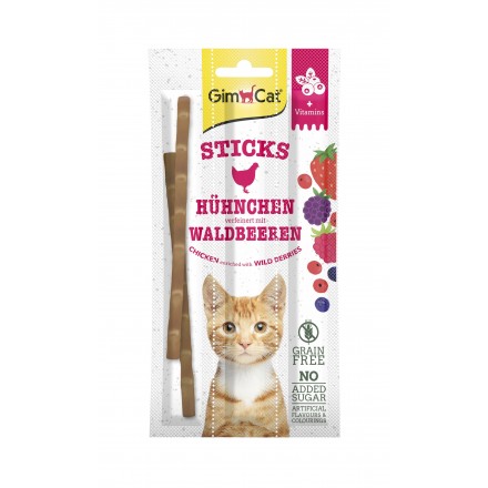 GimCat Superfood Duo-Sticks з куркою та ягодами для котів 3 шт.