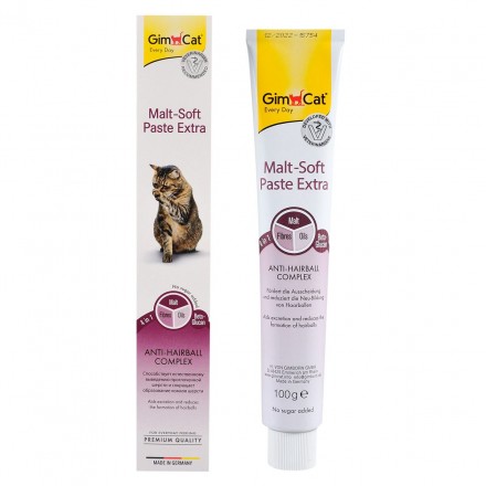 GimCat Malt-Soft Extra - паста для виведення шерсті зі шлунку котів 100г.