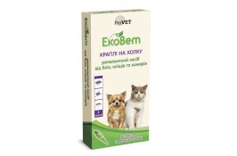 ProVET ЭкоВет капли от блох, клещей и комаров для котов и собак маленьких пород (4 пипетки по 0,5 мл)