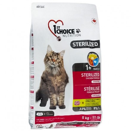1st Choice Sterilized Chicken сухой корм для стерилизованных кошек 5 кг