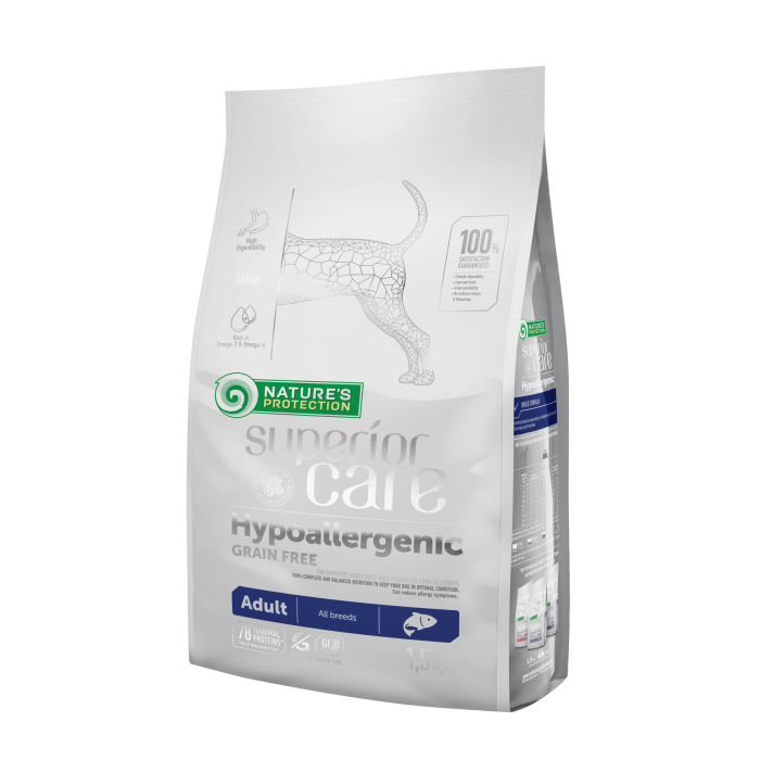 Nature's Protection Superior Care Hypoallergenic Grain Free Adult All Breeds для собак з лососем 1,5 кг