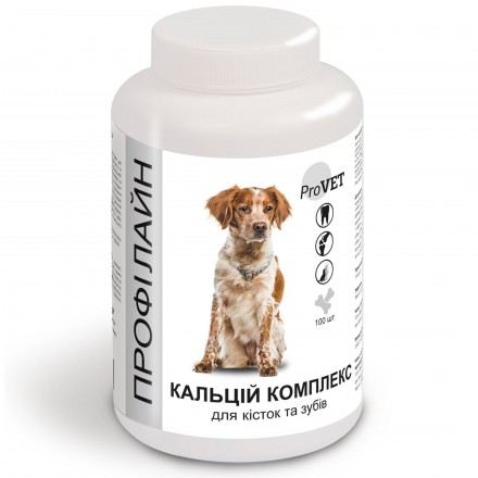 ProVET Профілайн Кальцій комплекс для кісток і зубів собак 100 табл.