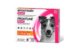 Frontline Tri-Act краплі від бліх, кліщів та комарів для собак від 5 до 10 кг (3 піпетки по 1 мл)