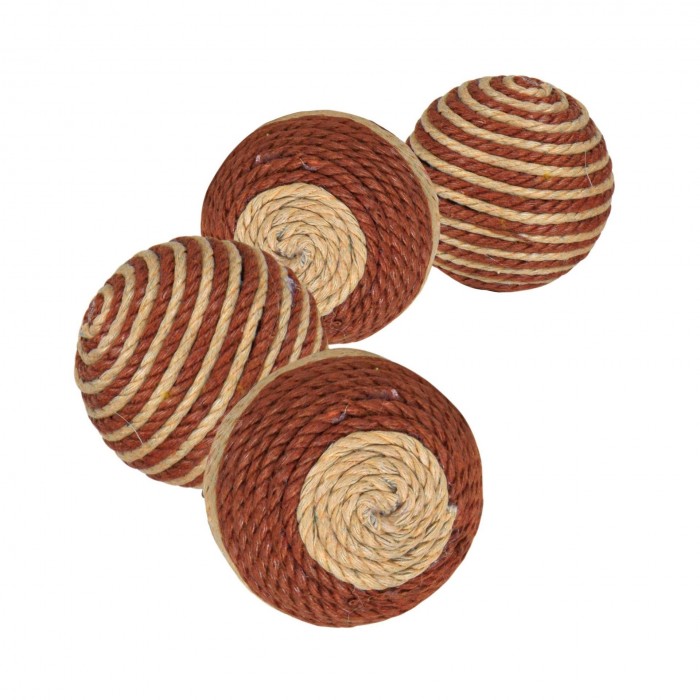 Trixie игрушка для кошек Мячик сизалевый полосатый 4,5 см