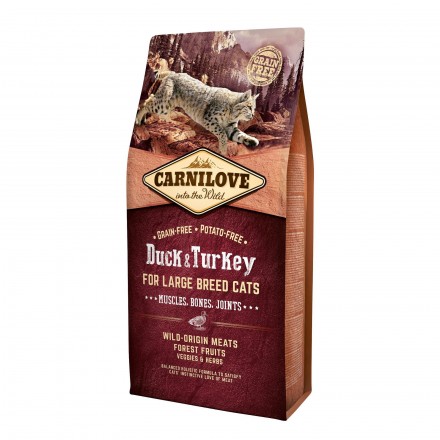 Carnilove Cat Large Breed з качкою та індичкою для котів великих порід 6 kg