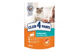 Club 4 Paws Premium Sterilised влажный корм для кошек с кроликом в желе 80г*24шт