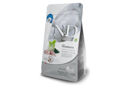 Farmina N&D White Dog Adult Mini Sea Bass, Spirulina & Fennel сухой корм для малых пород c белой шерстью с сибасом, спирулиной и фенхелем 2 кг