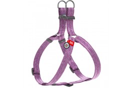 Collar WAUDOG Re-cotton светоотражающая шлея с QR паспортом для собак (фиолетовая) M