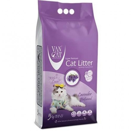 VanCat Lavender бентонитовый наполнитель для котов с ароматом лаванды 5 кг
