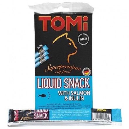 TOMI LIQUID SNACK SALMON & INULIN жидкое лакомство для котов с лососем и инулином 15 г