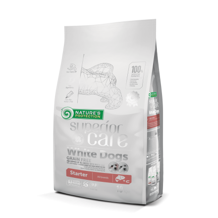 Nature's Protection Superior Care White Dogs Grain Free Starter All Breeds для щенков с белым окрасом 10 кг