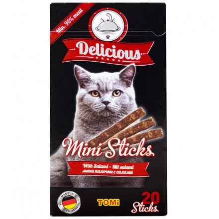 TOMI DELICIOUS MINI STICKS SALAMI лакомство для котов из салями 40 г