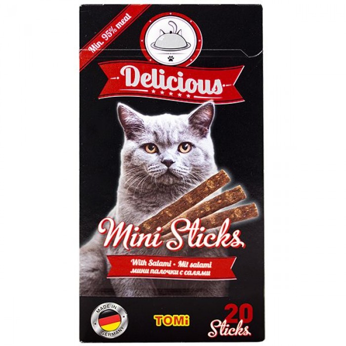TOMI DELICIOUS MINI STICKS SALAMI лакомство для котов из салями 40 г