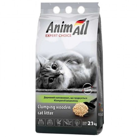 AnimAll деревний грудкувальний наповнювач для котів без аромату 2,1 кг