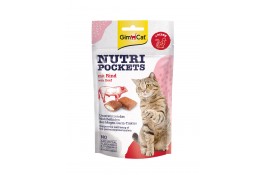 GimCat Nutri Pockets Beef & Malt - подушечки с говядиной и солодом для кошек 60г