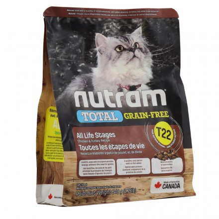 NUTRAM T22 TOTAL GF сухий корм для котів з куркою та індичкою 0,34 кг