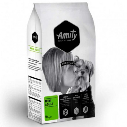Amity Mini Adult сухий корм для собак міні порід з куркою та ягням 10кг