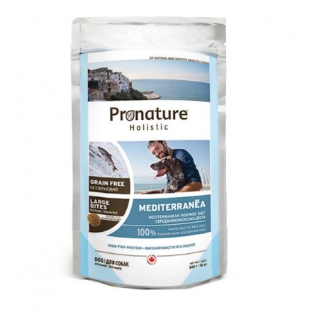 Pronature Holistic Dog Mediterranea Large Bites для середніх та великих порід з лососем і томатами 0,34 кг