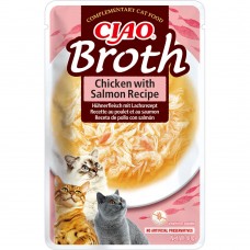 INABA CIAO Broth влажный корм для котов курица и лосось в бульоне 40 г