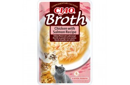 INABA CIAO Broth влажный корм для котов курица и лосось в бульоне 40 г