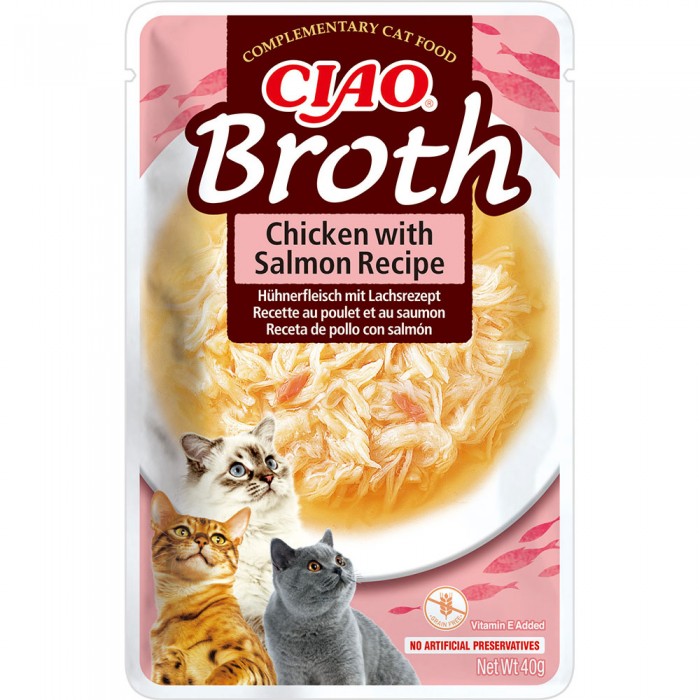 INABA CIAO Broth вологий корм для котів курка та лосось в бульйоні 40 г