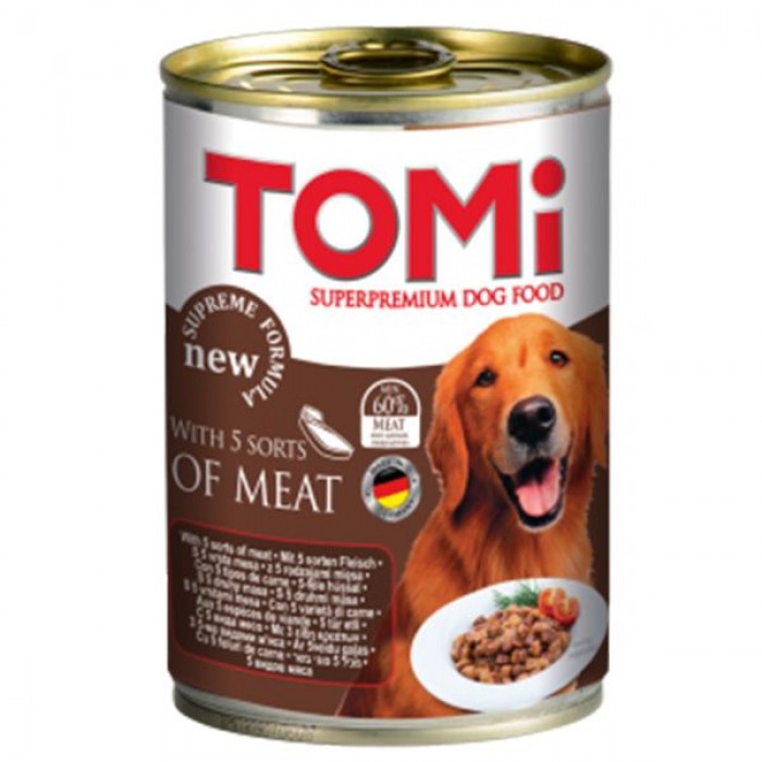 TOMI 5 KINDS OF MEAT влажный корм для собак с 5 видами мяса в соусе 400 г