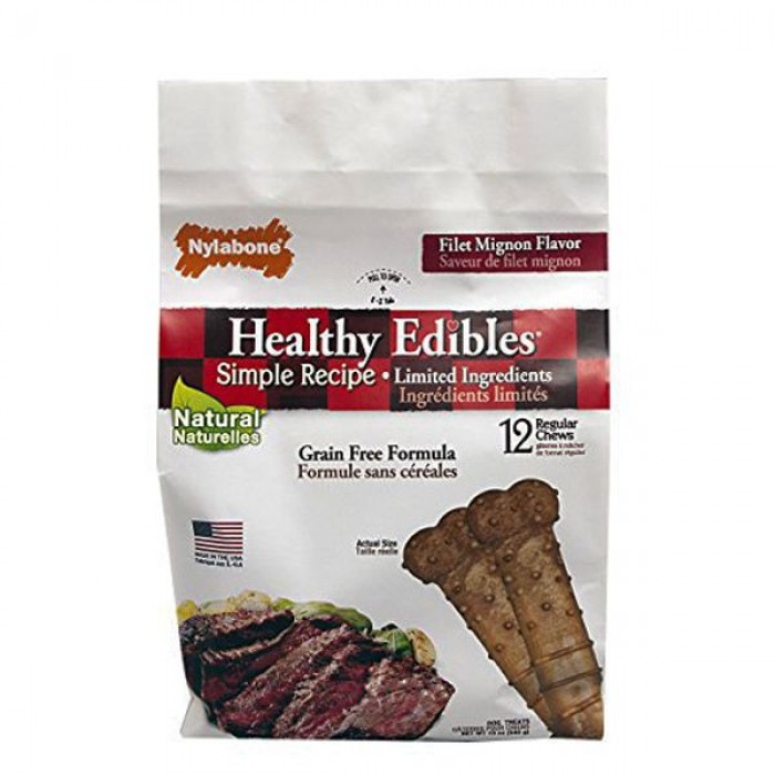 Nylabone Healthy Edibles Petite лакомства для собак малых пород с чувствительным пищеварением 12шт/уп (11,4см)