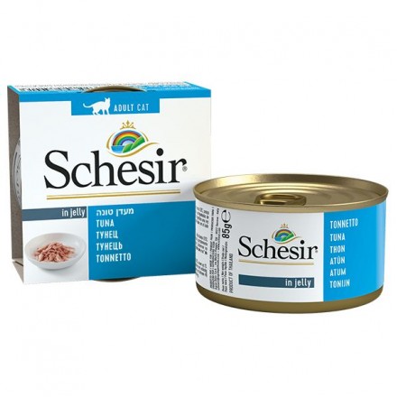 Schesir Tuna вологий корм для дорослих котів з тунцем в желе 85 г