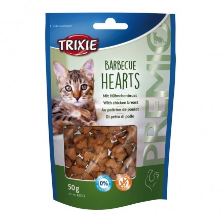 Trixie PREMIO Barbecue Hearts лакомство для котов с курицей 50гр