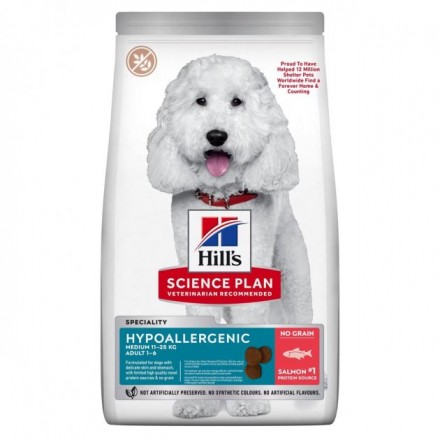 Hill's SP Canine Adult Hypoallergenic Medium сухий корм для собак середніх порід з лососем 12 кг