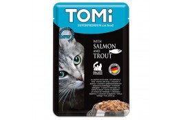 TOMI SUPERPREMIUM SALMON TROUT влажный корм для котов с лососем и форелью в соусе 100г*20шт