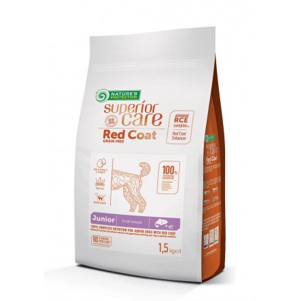 Nature's Protection Superior Care Red Coat Grain Free Junior Mini Breeds для юніорів з рудим забарвленням 1,5 кг