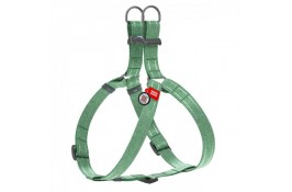 Collar WAUDOG Re-cotton світловідбиваюча шлея з QR паспортом для собак (зелена) M