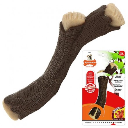Nylabone Extreme Chew Wooden Stick игрушка ветка для собак гигантских пород с ароматом бекона 20,3см