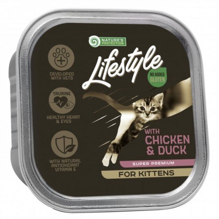 Nature's Protection Lifestyle Kitten with Chicken and Duck влажный корм для котят с курицей и уткой 85 г*12шт