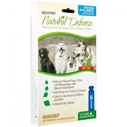Sentry Natural Defense капли от блох и клещей для собак (по 1,5 мл)