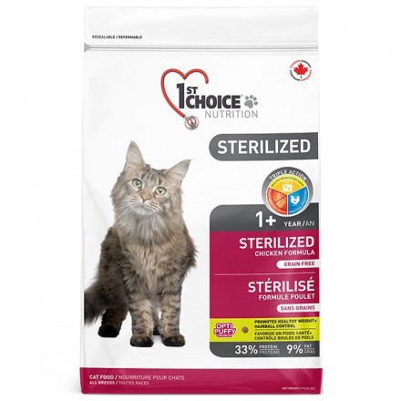 1st Choice Sterilized Chicken сухой корм для стерилизованных кошек 4 кг