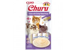 INABA Churu лакомство для кошек сливочный мусс с курицей и креветками 4 шт*14 г