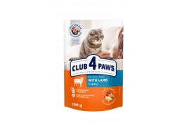 Club 4 Paws Premium влажный корм для кошек с ягненком в соусе 100г*24шт