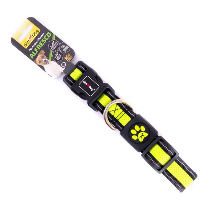 GimDog Alfresco ошейник из двойного неопрена для собак крупных и гигантских пород (желтый) L-XL
