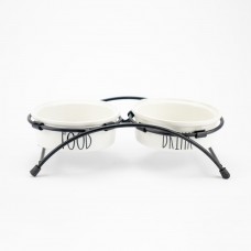 AGILITY двойная керамическая миска на подставке из нержавеющей стали для собак 12 см