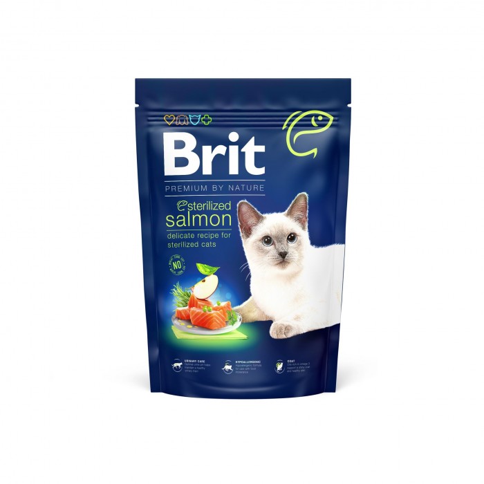 Brit Premium by Nature Cat Sterilized Salmon 1,5 кг (для стерилізованих кішок, з лососем)