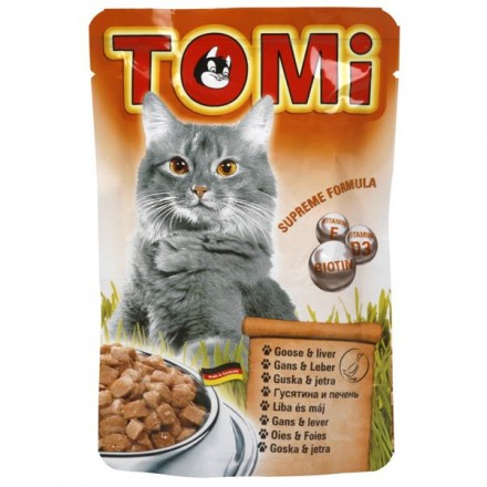 TOMI GOOSE LIVER влажный корм для котов с гусем и печенью в соусе 100 г