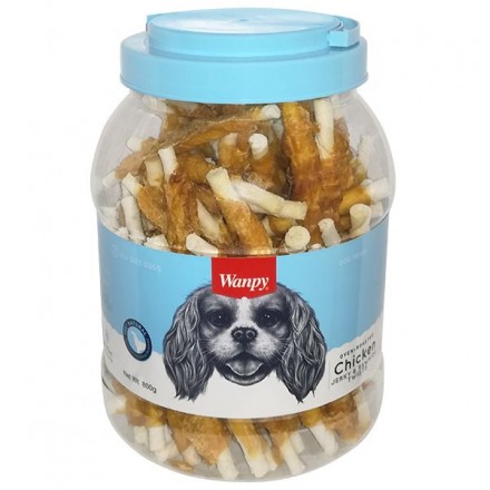Wanpy Chicken Jerky & Rawhide Twists лакомство для собак с курицей 800 г