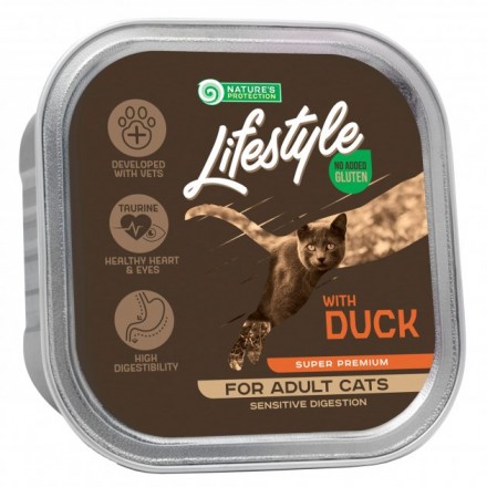 Nature's Protection Lifestyle Sensitive Digestion with Duck влажный корм для кошек с уткой 85 г*12шт