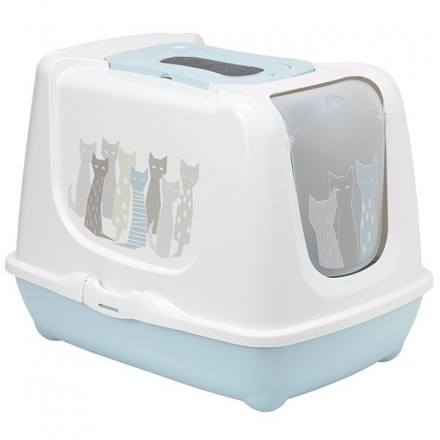 Moderna Trendy Cat Maasai закрытый туалет для котов (голубой) 50х39х37 см