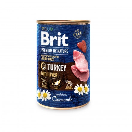 Brit Premium by Nature з індичкою та печінкою для цуценят 400 г