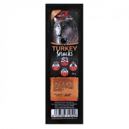 Alpha Spirit Dog Snacks Turkey напіввологі ласощі для собак з індички 35г (кубики)