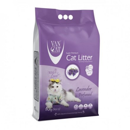 VanCat Lavender бентонитовый наполнитель для котов с ароматом лаванды 10 кг