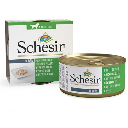 Schesir Chicken Fillets влажный корм для взрослых собак с курицей в желе 150 г
